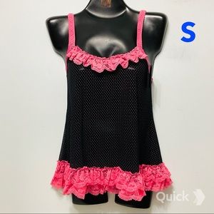 NWT 2 pcs Lace / Polka Dots Babydoll Set